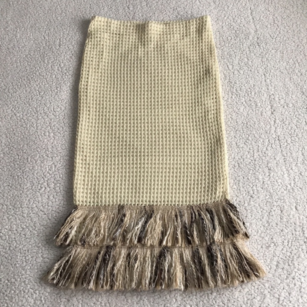 Zara mesh fringed hem midi skirt M - Picture 2 of 16